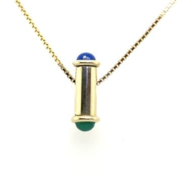Gouden collier met gouden hanger voor wisselstenen