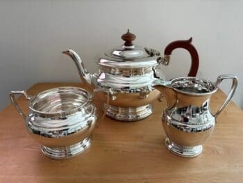 Verzilverd 3 delig Thee servies